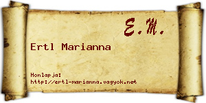 Ertl Marianna névjegykártya